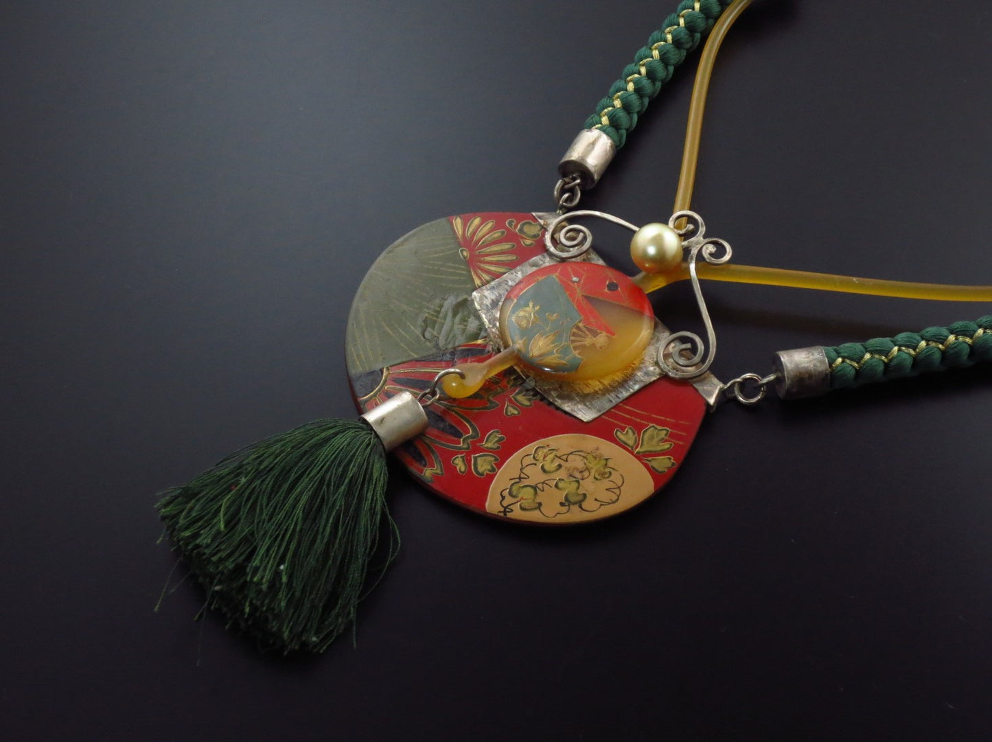 Engraved accessories Japanese hair accessories, bold choker made from antique combs